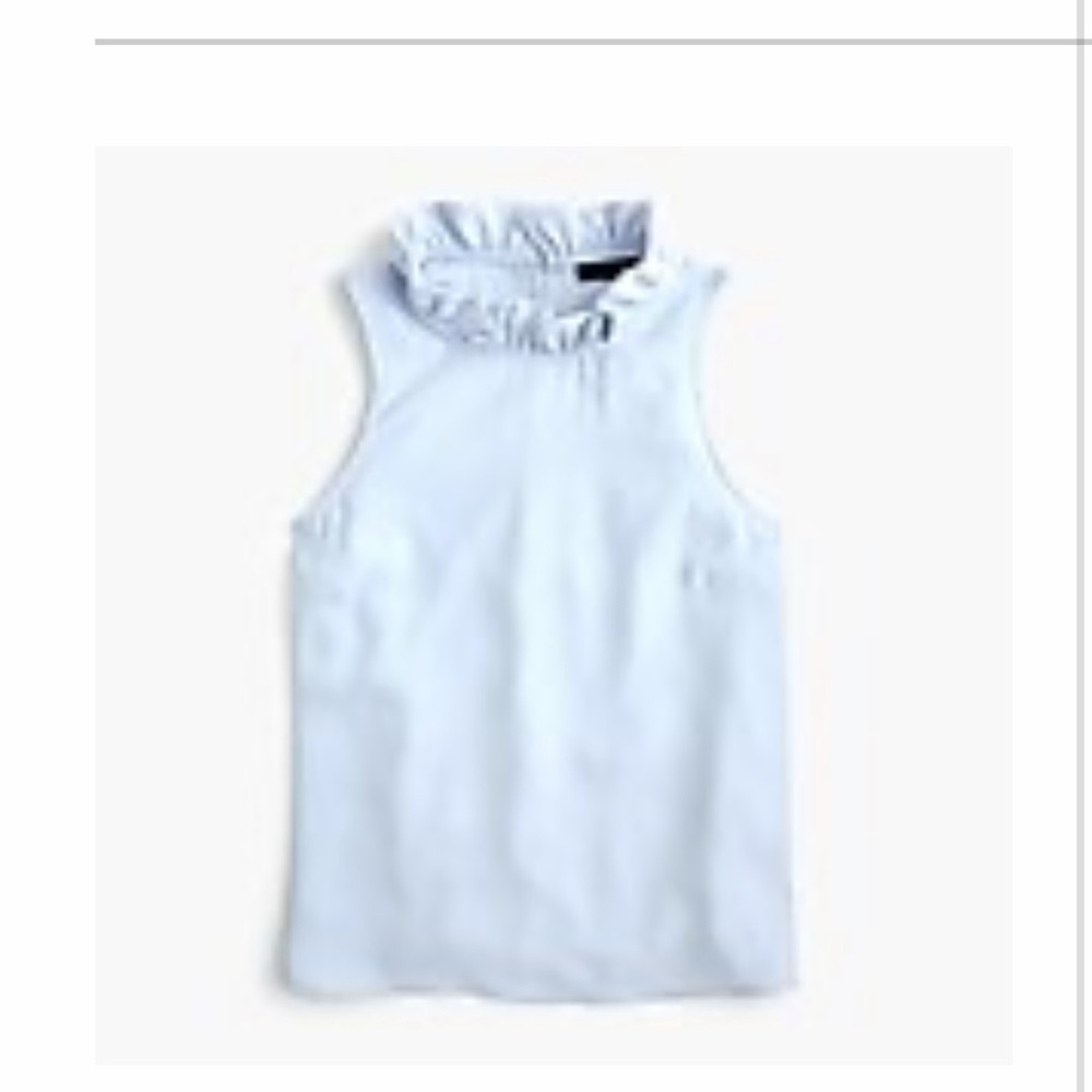 J Crew Frou Crepe Ruffle Top - Baby blue - size XXS - light wear